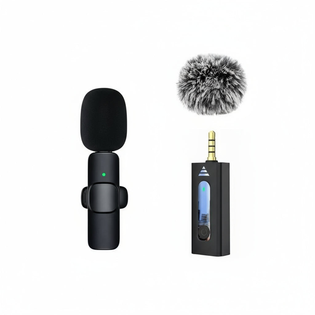 New Wireless Lavalier Microphone Portable Audio Video Recording Mini Microphone for Iphone Android PC Camera Live Gaming Phone