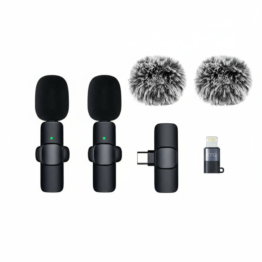 New Wireless Lavalier Microphone Portable Audio Video Recording Mini Microphone for Iphone Android PC Camera Live Gaming Phone