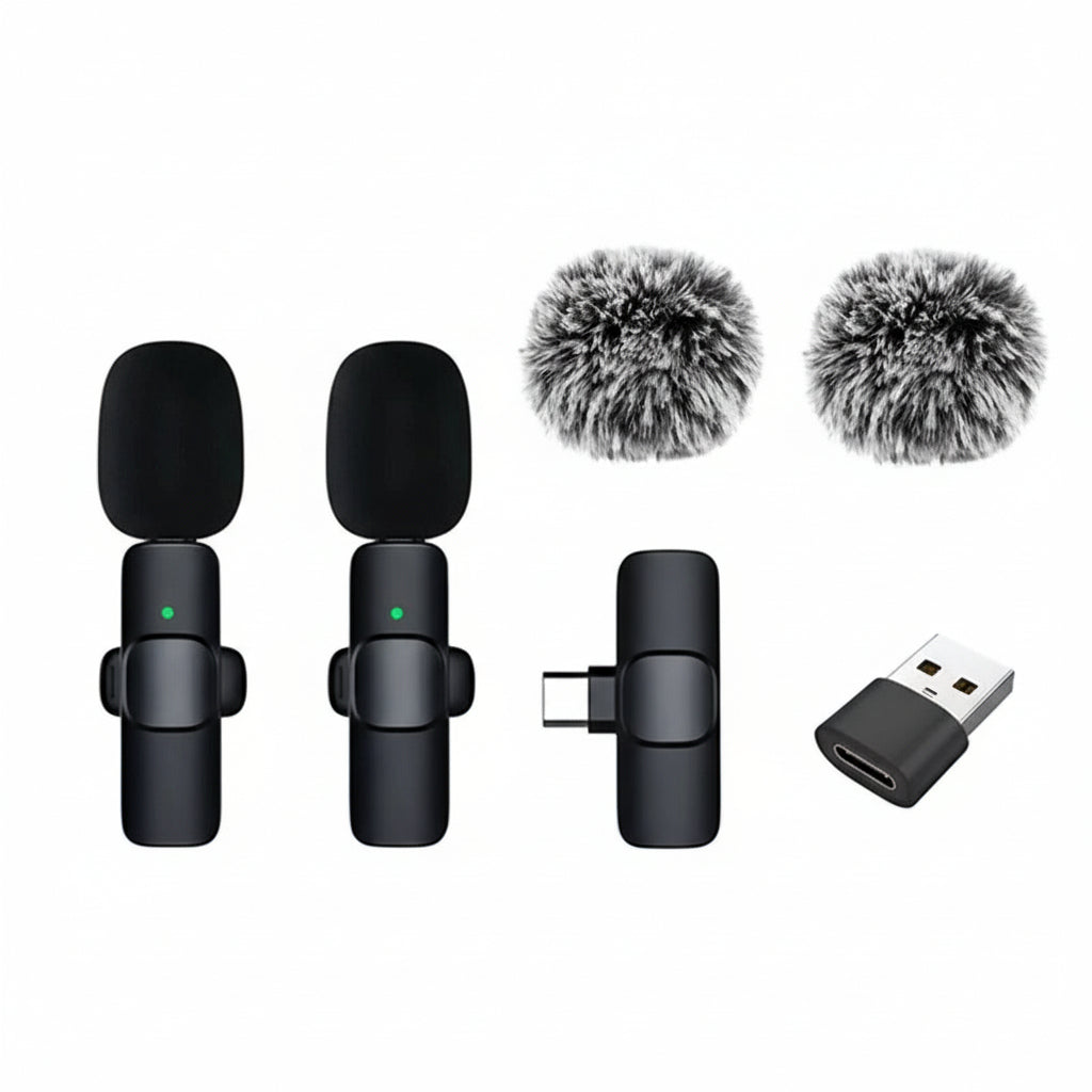 New Wireless Lavalier Microphone Portable Audio Video Recording Mini Microphone for Iphone Android PC Camera Live Gaming Phone