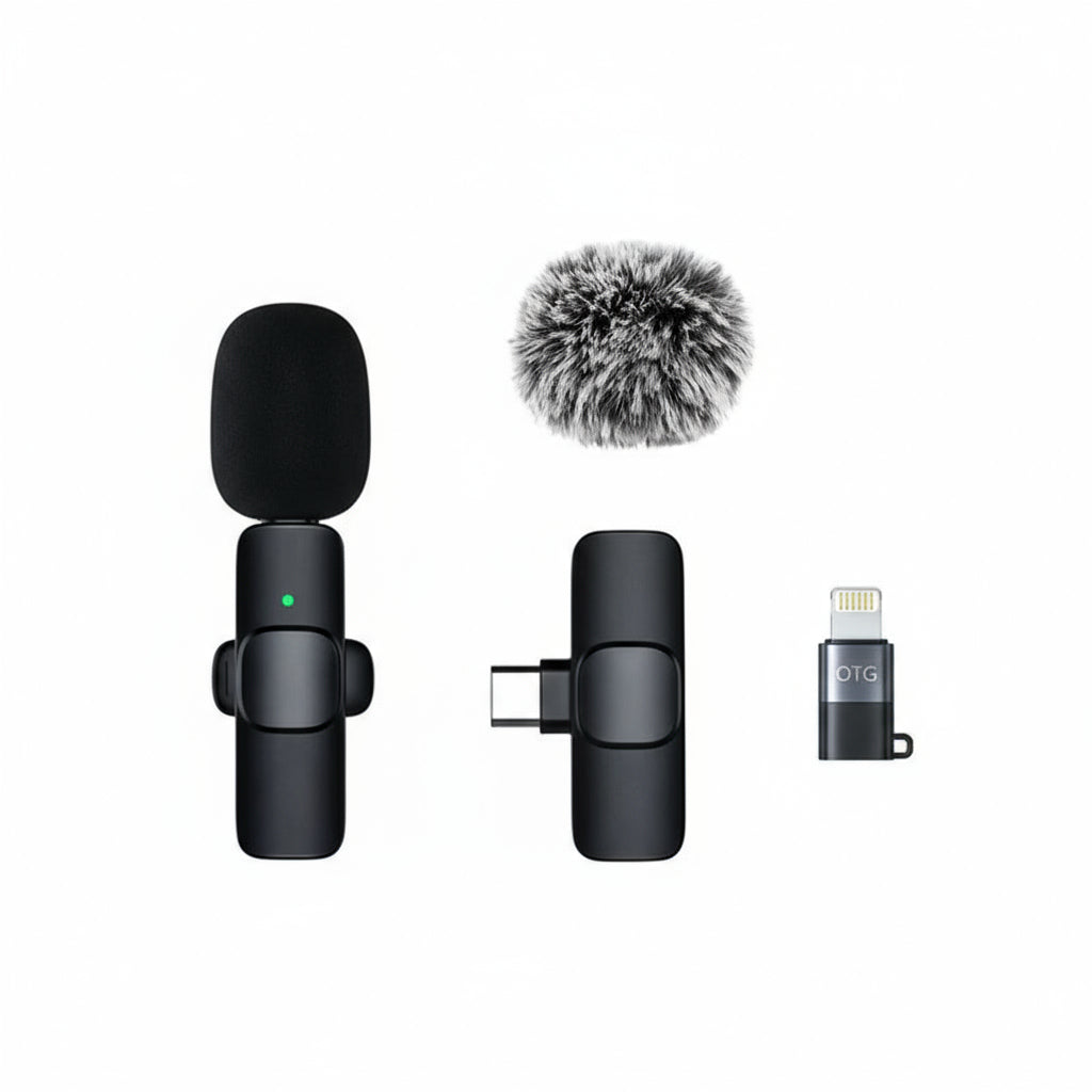 New Wireless Lavalier Microphone Portable Audio Video Recording Mini Microphone for Iphone Android PC Camera Live Gaming Phone