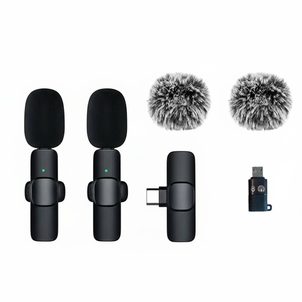 New Wireless Lavalier Microphone Portable Audio Video Recording Mini Microphone for Iphone Android PC Camera Live Gaming Phone