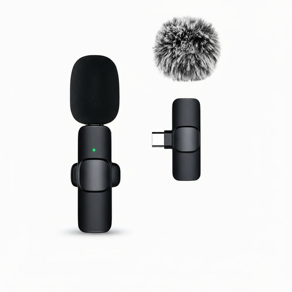 New Wireless Lavalier Microphone Portable Audio Video Recording Mini Microphone for Iphone Android PC Camera Live Gaming Phone